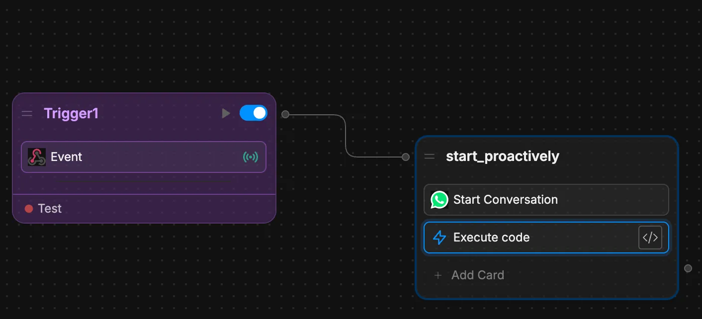 Add Execute Code Card