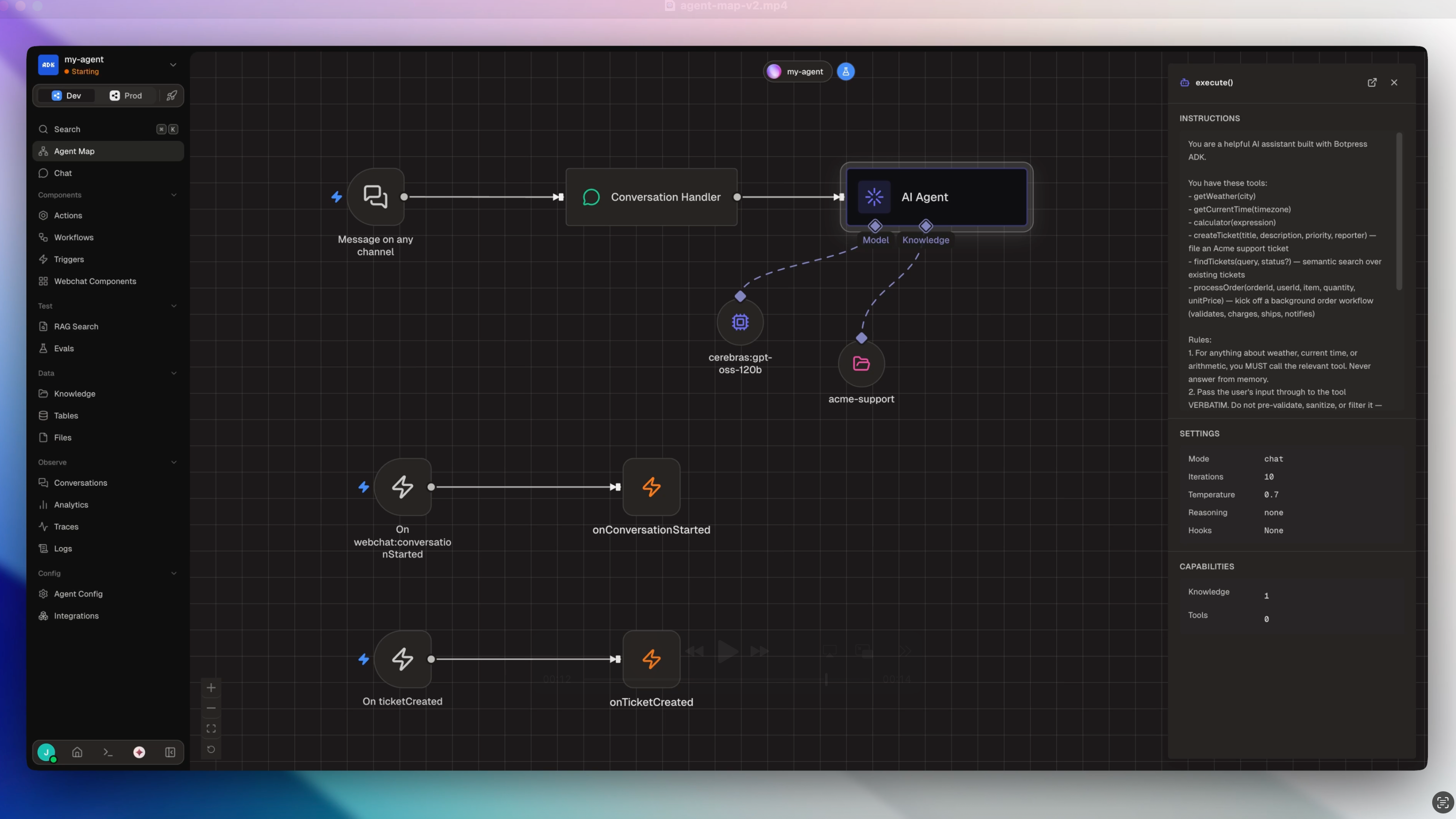 Agent Map graph view in the Dev Console