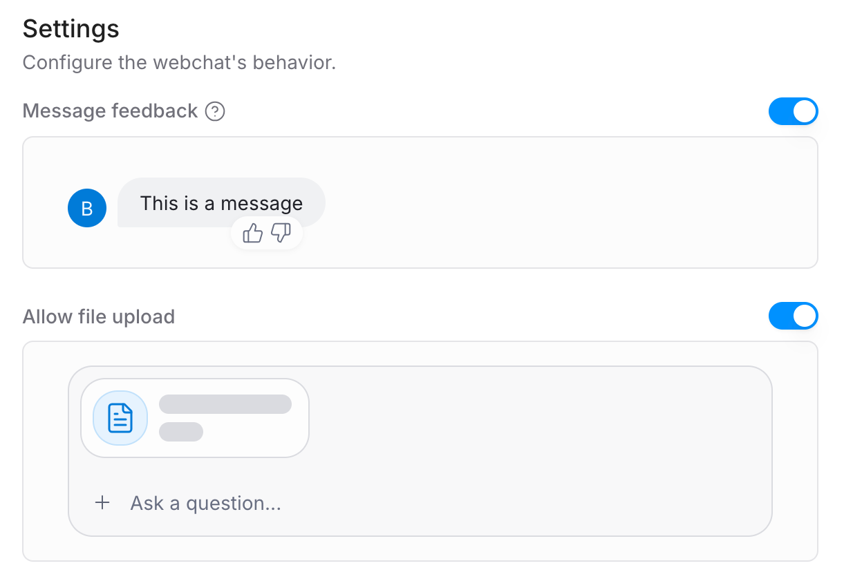 General Webchat settings