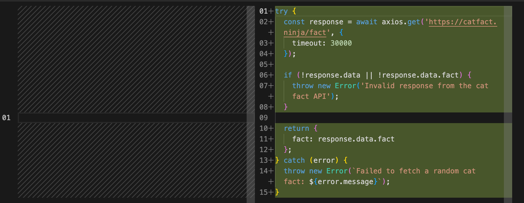 Generated Action code