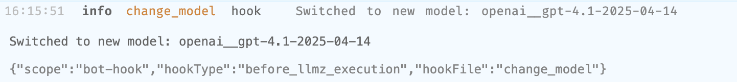 Model change logs