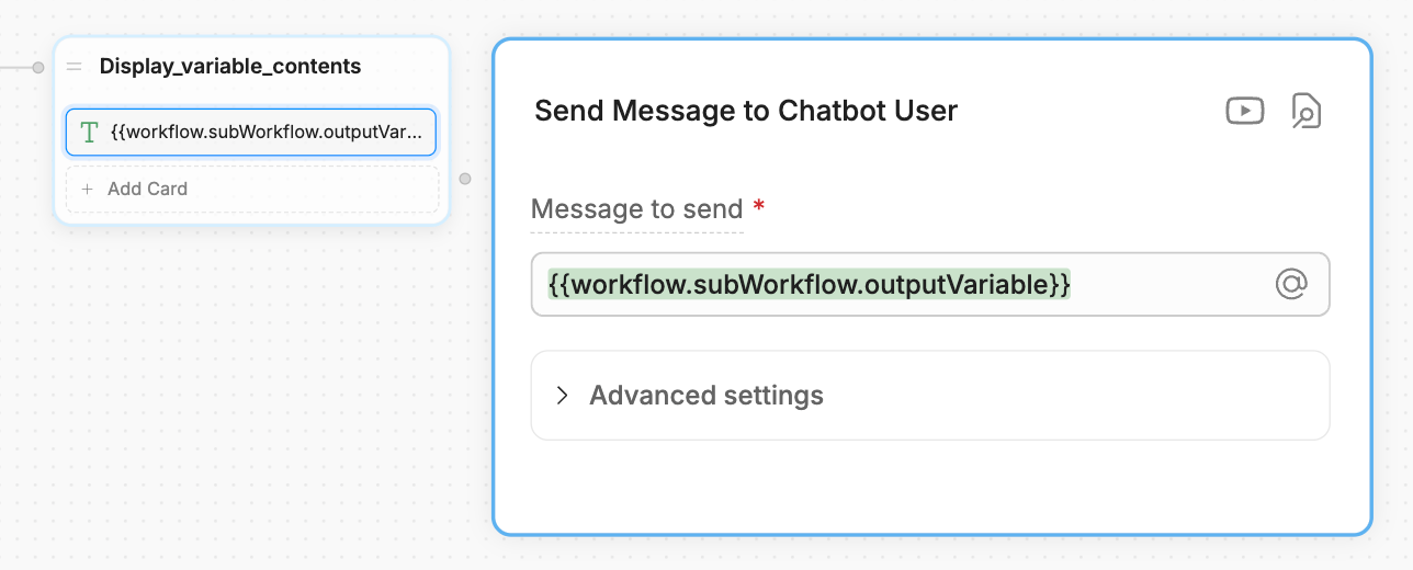 Read output variable